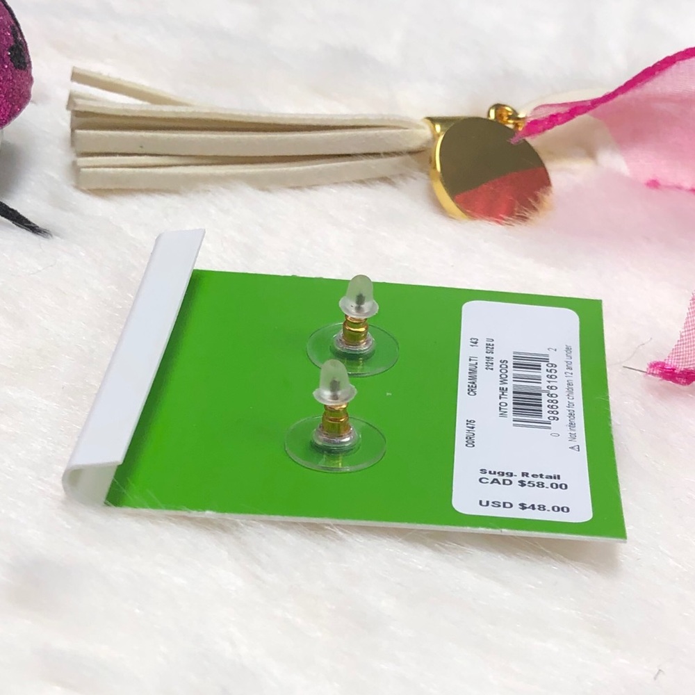 NWT KATE SPADE ♠️ INTO THE WOODS PEARL OWL EARRING - Picture 4 of 4